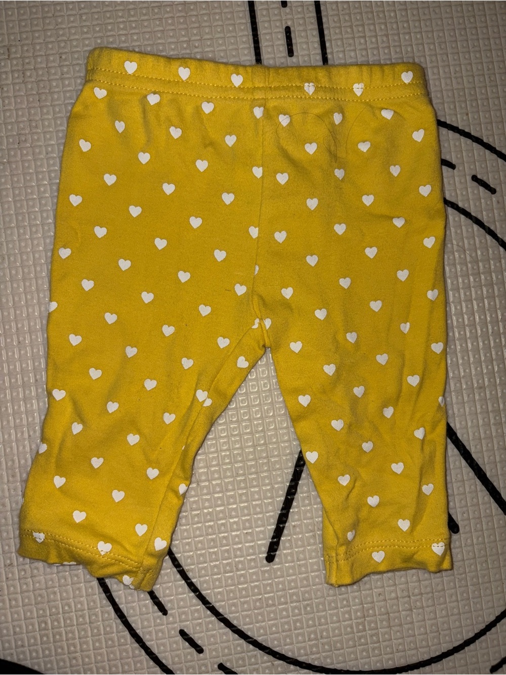 Carter's Child Of Mine Yellow Heart Polka Dot Print Baby Joggers / Baggy Legging